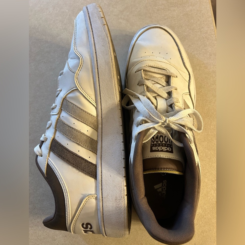 Adidas Men's White and Brown Sneakers